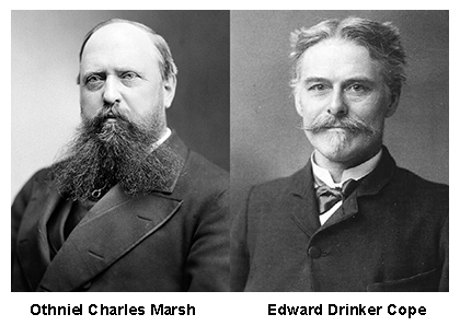 Othniel Charles Marsh (left) and Edward Drinker Cope (right)